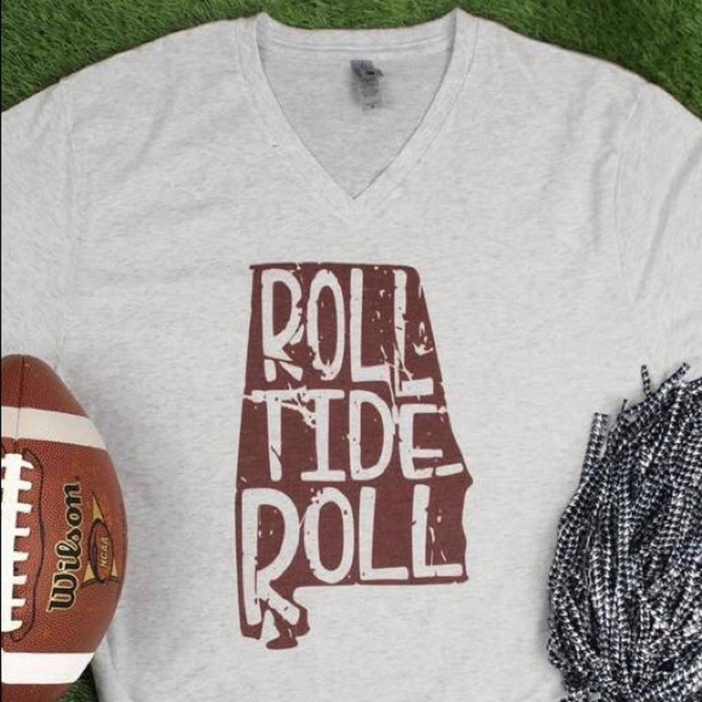 Alabama Football v neck Tee